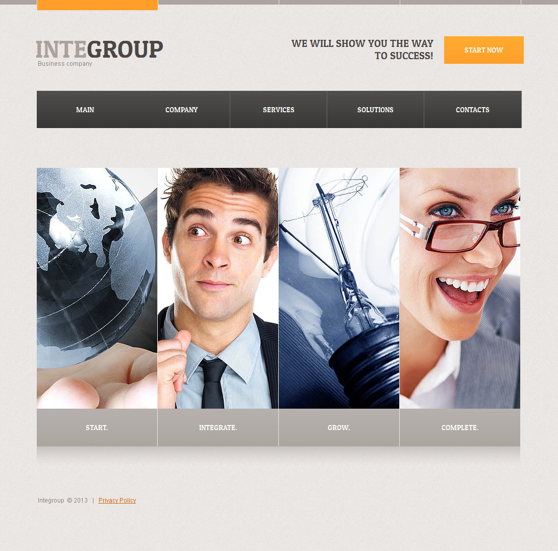 Business Company Website Template with Photographic Boxes - MotoCMS