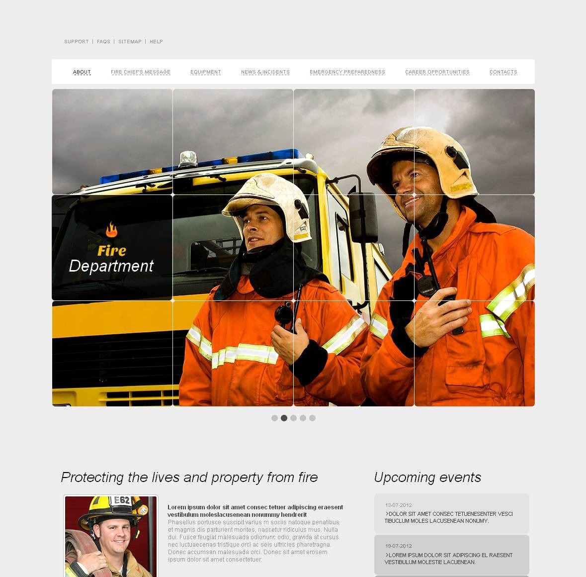 Fire Department Website Template with a Checked Image Slider MotoCMS