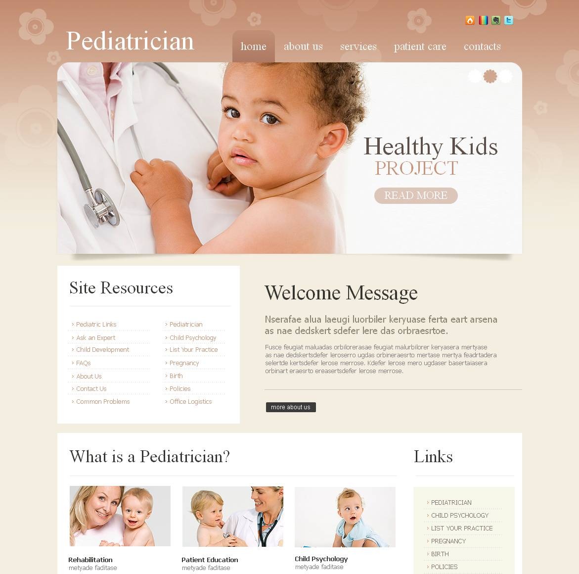 Pediatrician Website Template Created in Pastel Tones MotoCMS