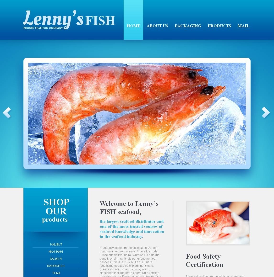 Frozen Seafood Company Website Template MotoCMS