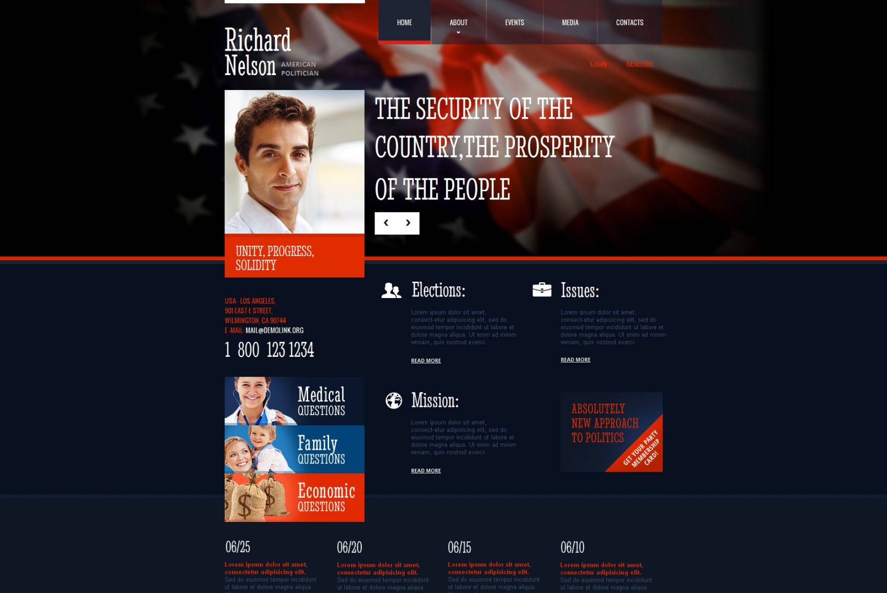 Election Campaign Website Template with Professional Design MotoCMS