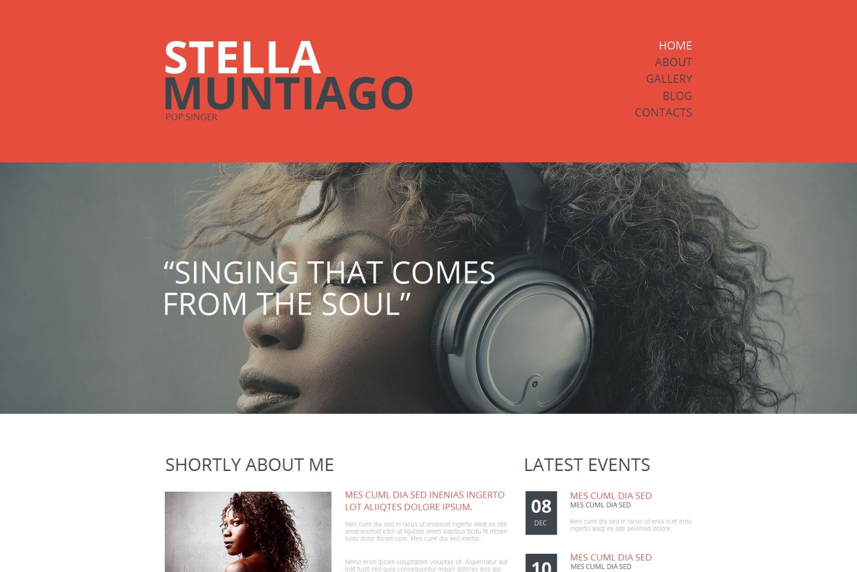 Music Website Template with Creative Design for Singers MotoCMS
