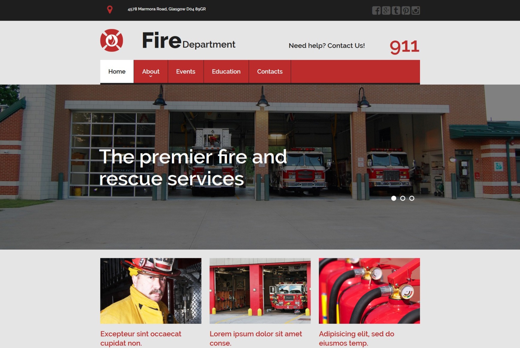 Fire Department Website Design for Firefighter Websites MotoCMS