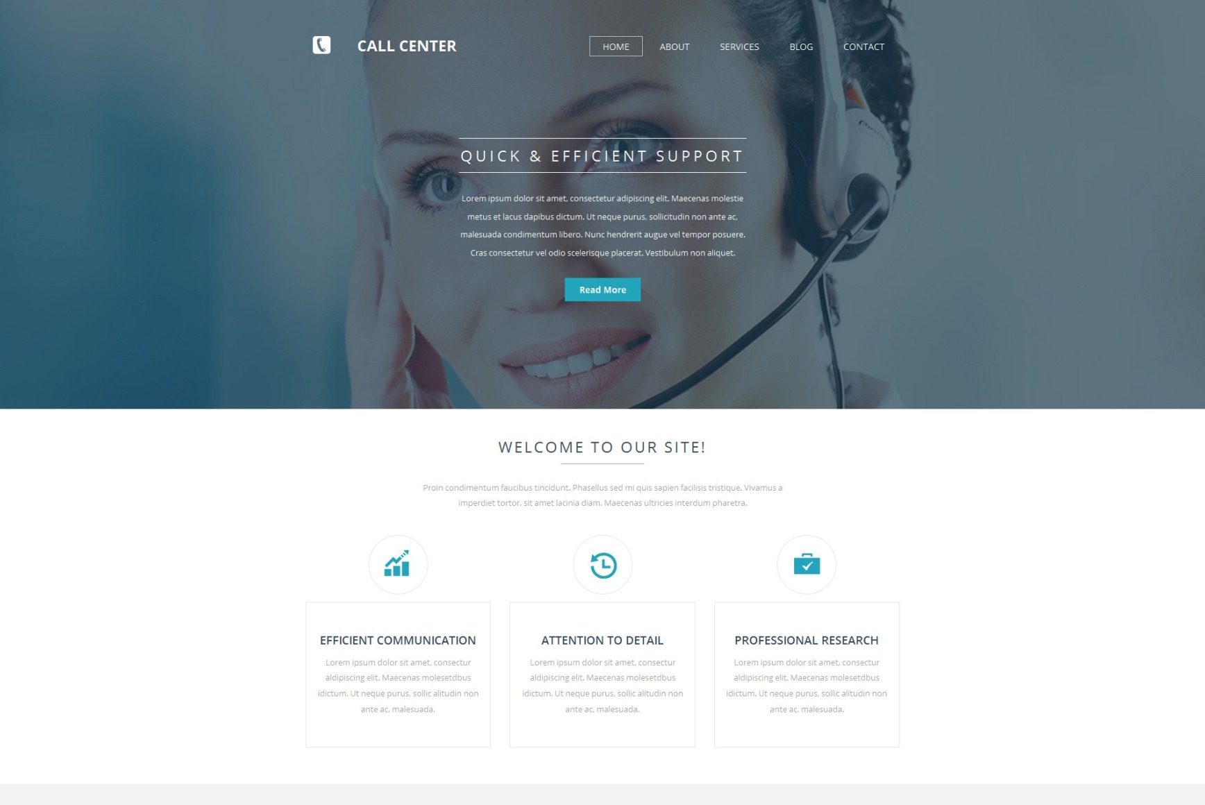 Call Center Website Template for Information Services MotoCMS