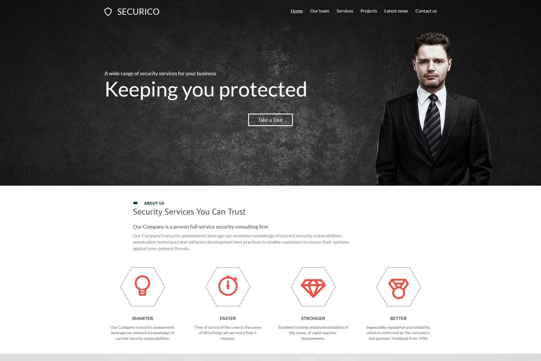 Home Security Website Template for Security Company - MotoCMS