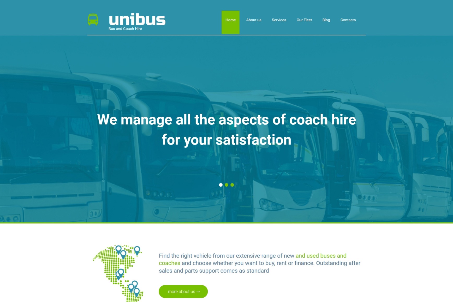 Bus Transport Website Template for Bus and Coach Hire - MotoCMS