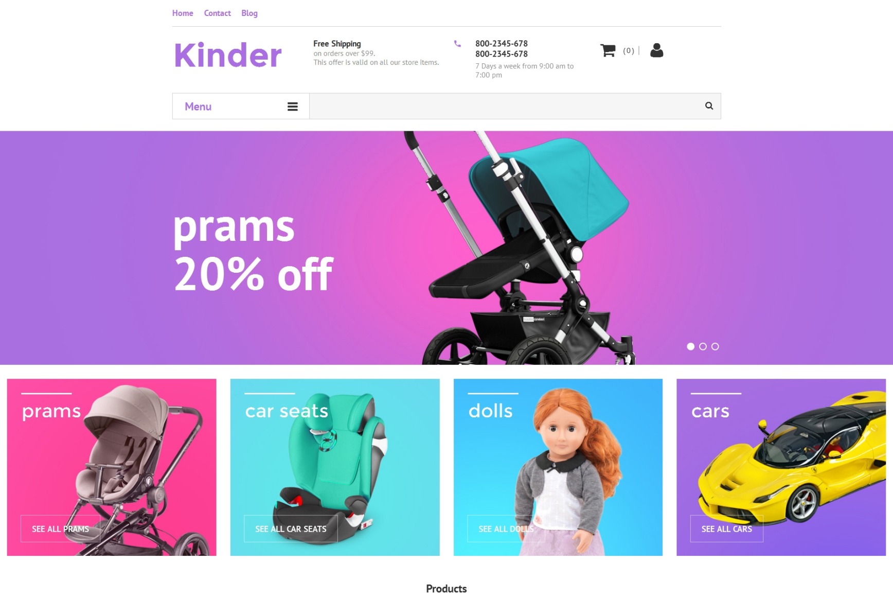 Baby Shop site Template for Kids Accessories Store MotoCMS