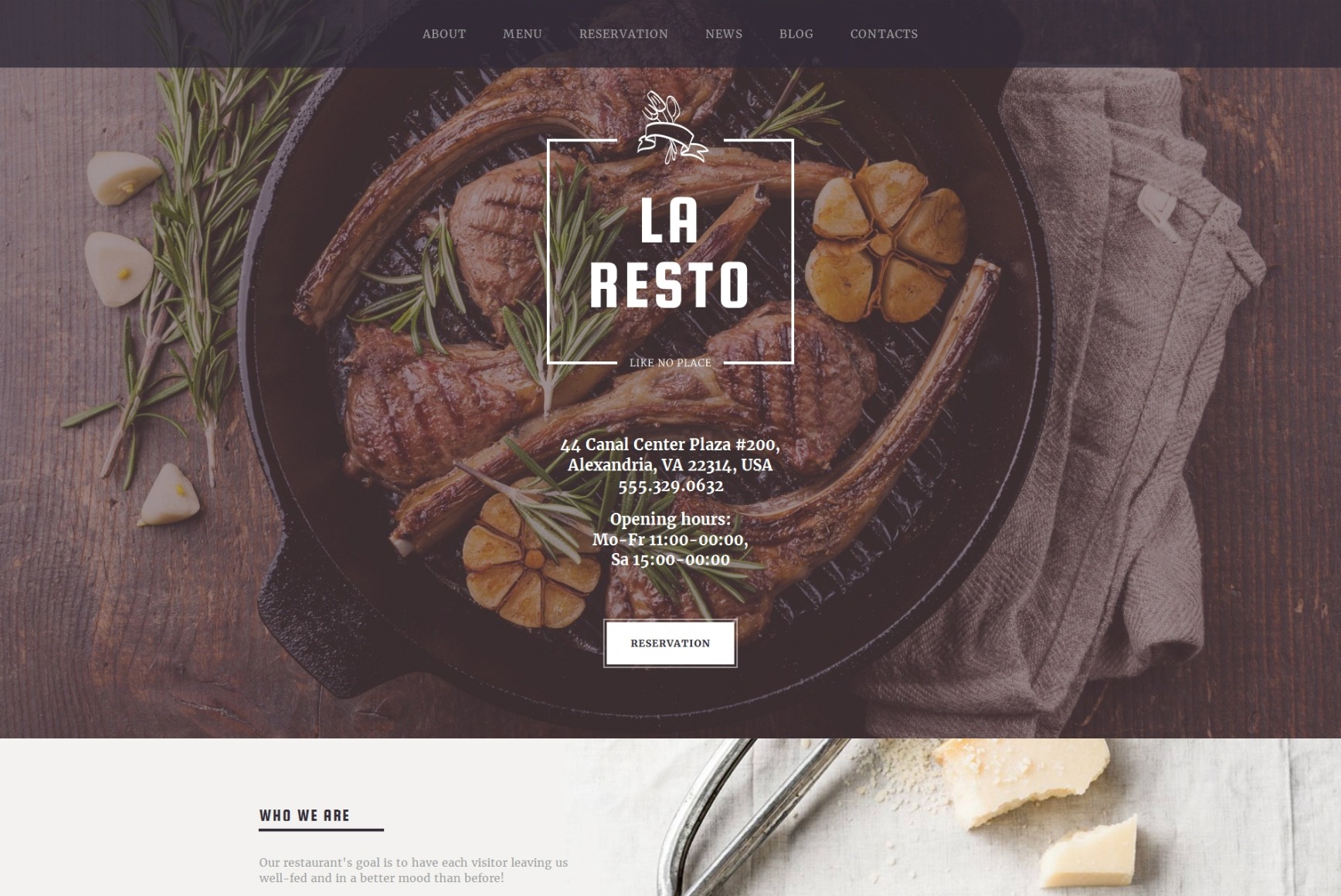 Modern Restaurant site Design Template with CMS MotoCMS