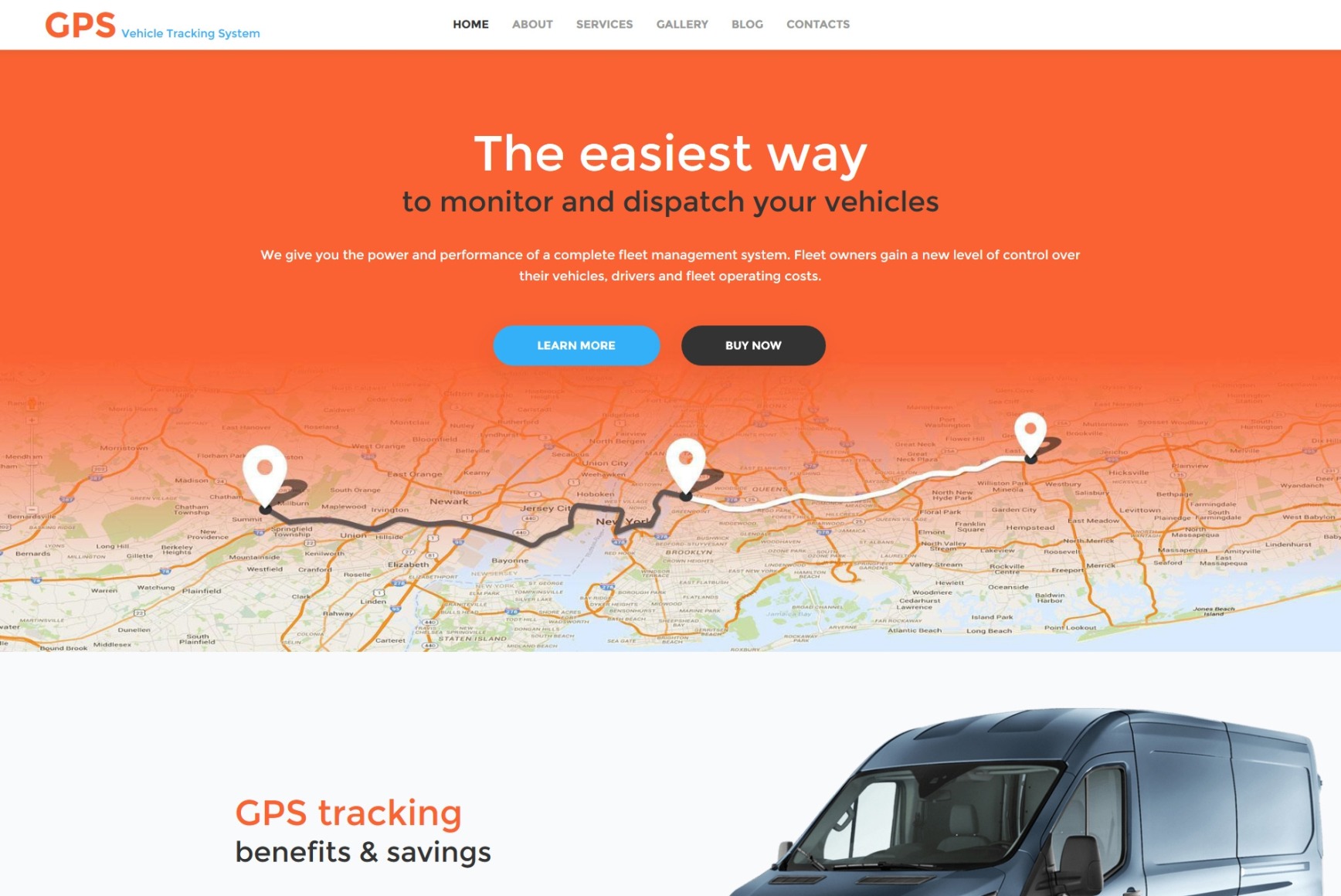 Car Tracking site Template for GPS Tracking Service MotoCMS