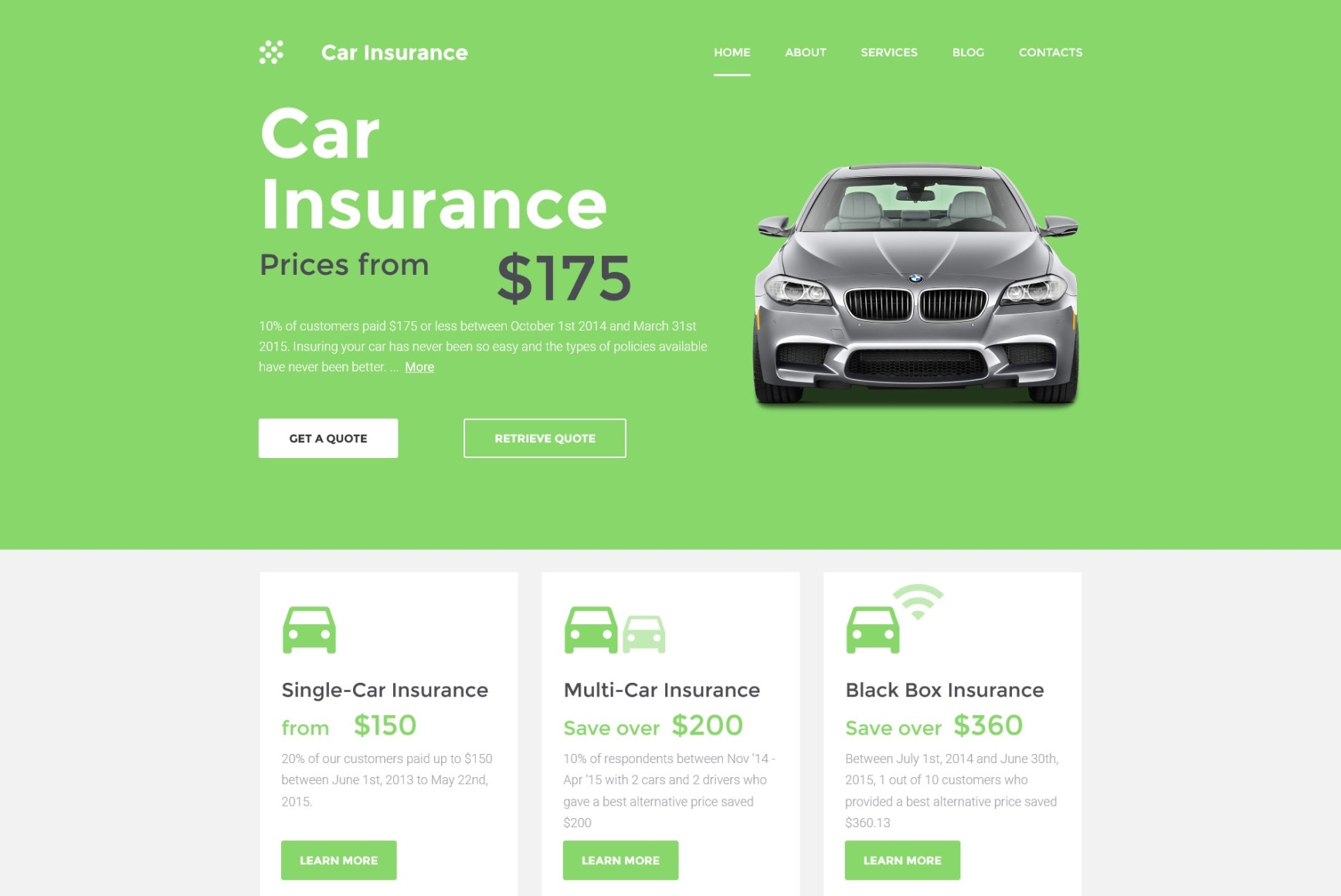 Car Insurance Website Template for Business - MotoCMS