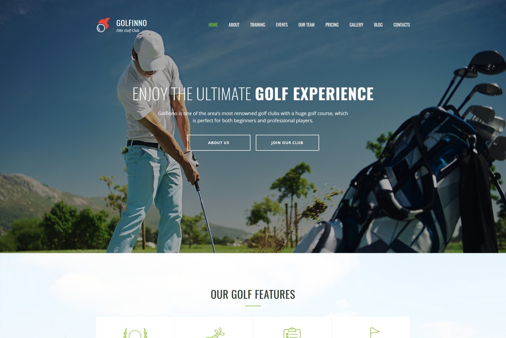 Golf Club Website Template MotoCMS