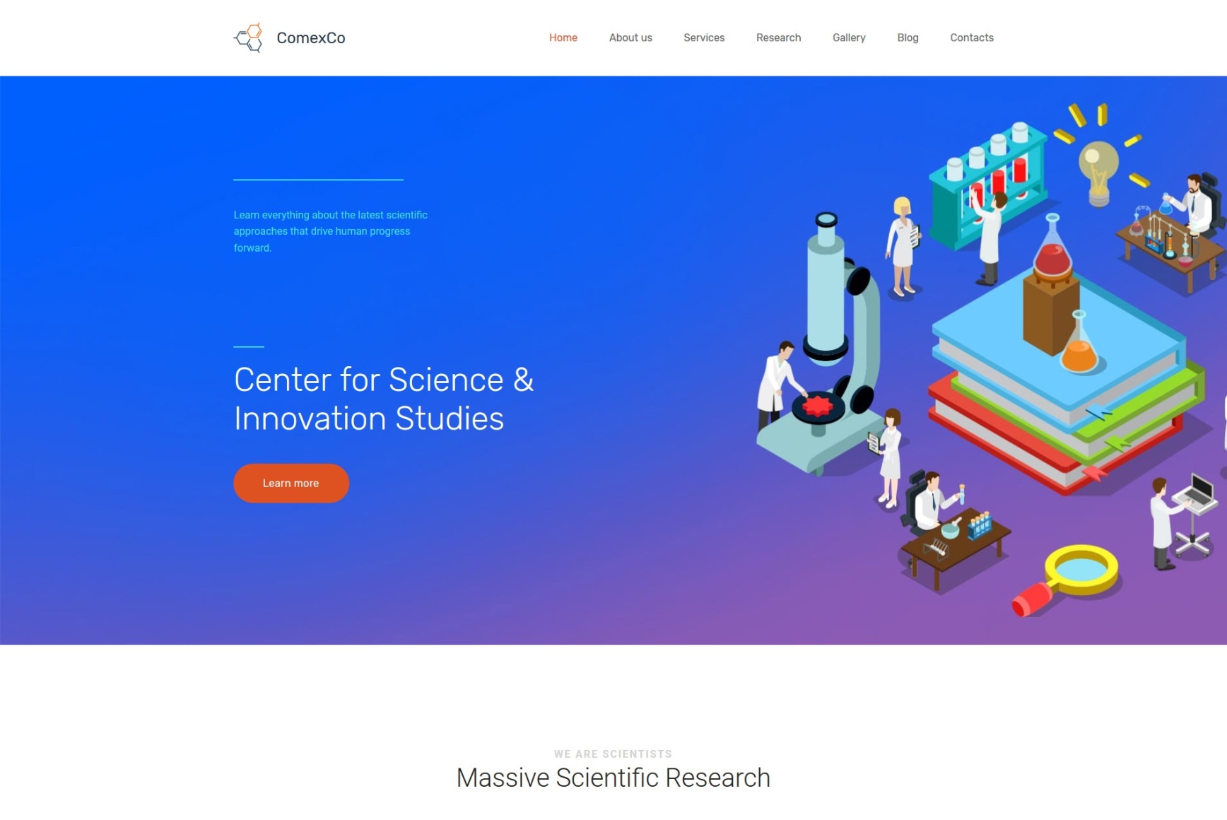 Scientific Website Template for Science Laboratory - MotoCMS
