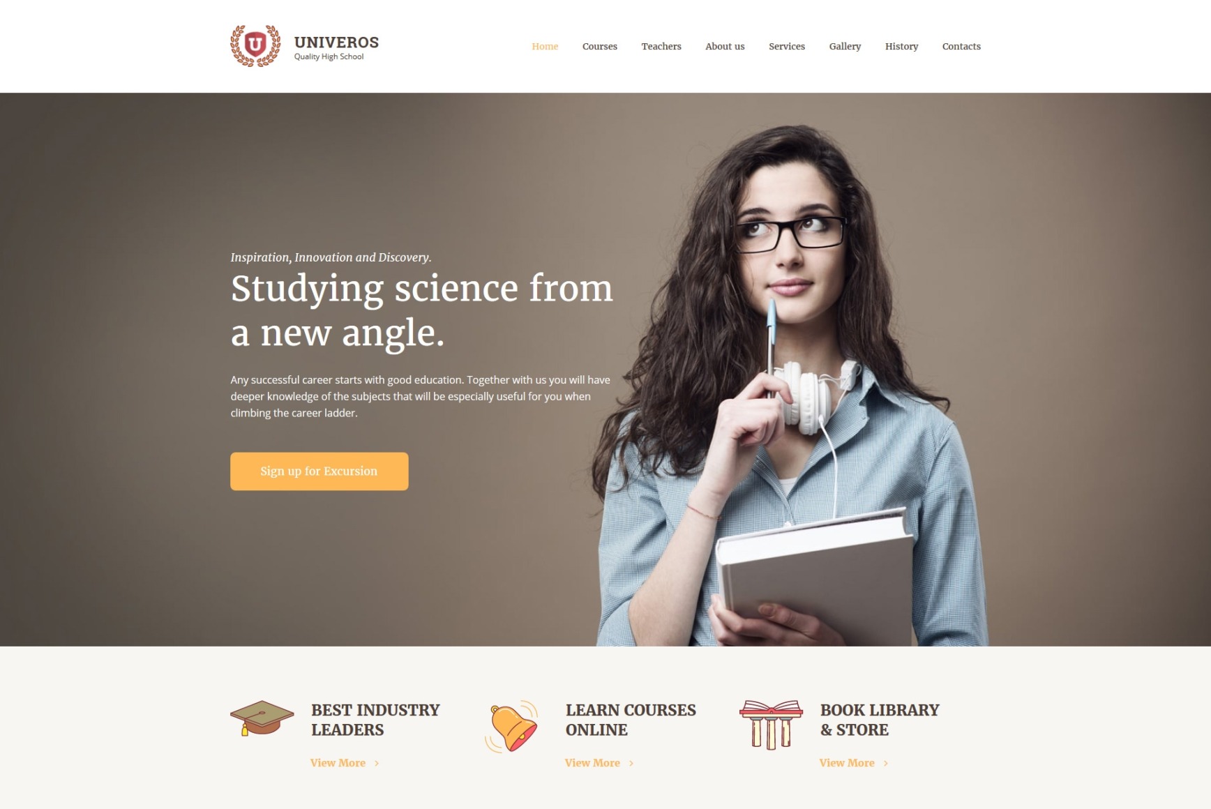 High School Website Design for University or College MotoCMS