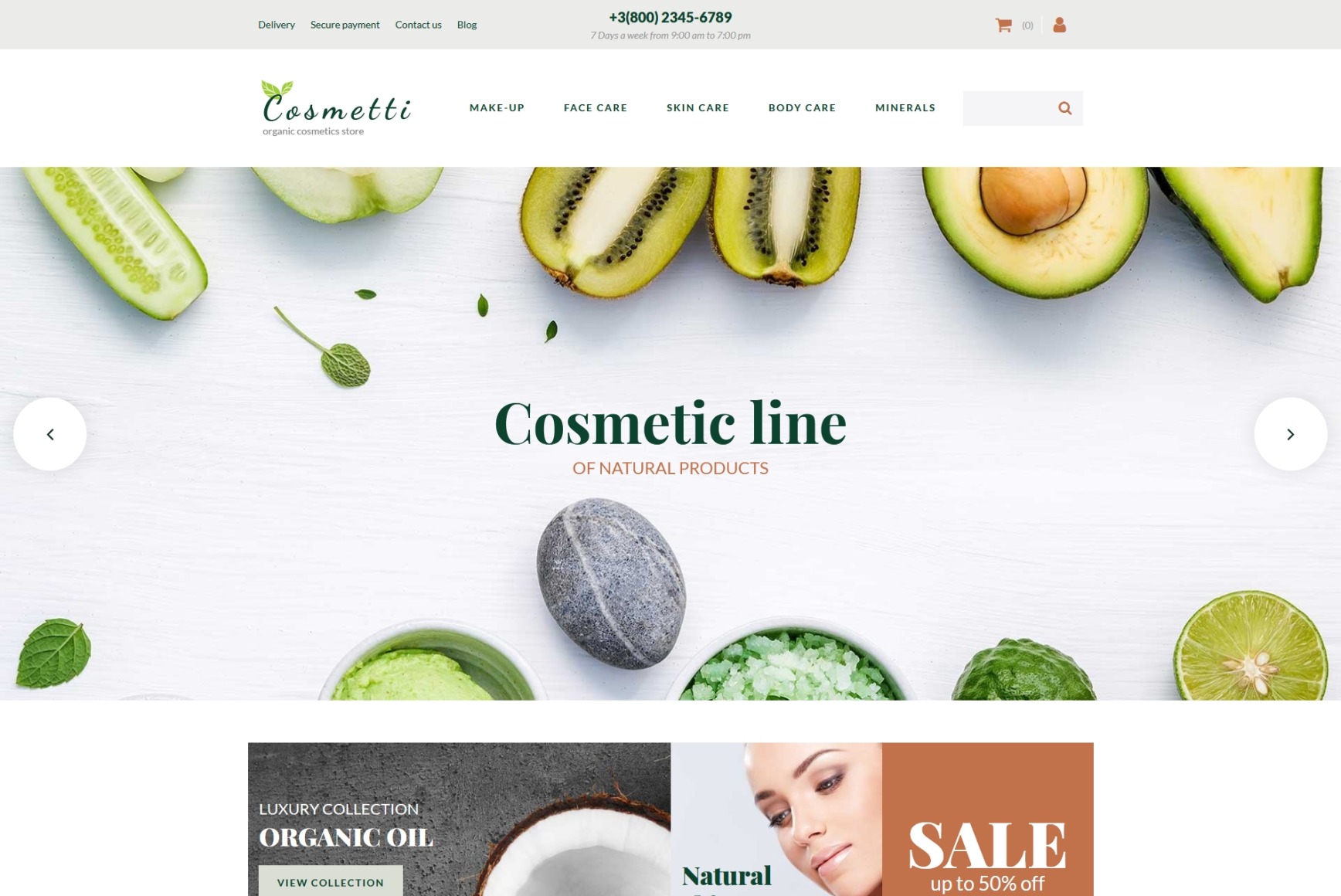 Beauty Products site Design for Cosmetics Store MotoCMS