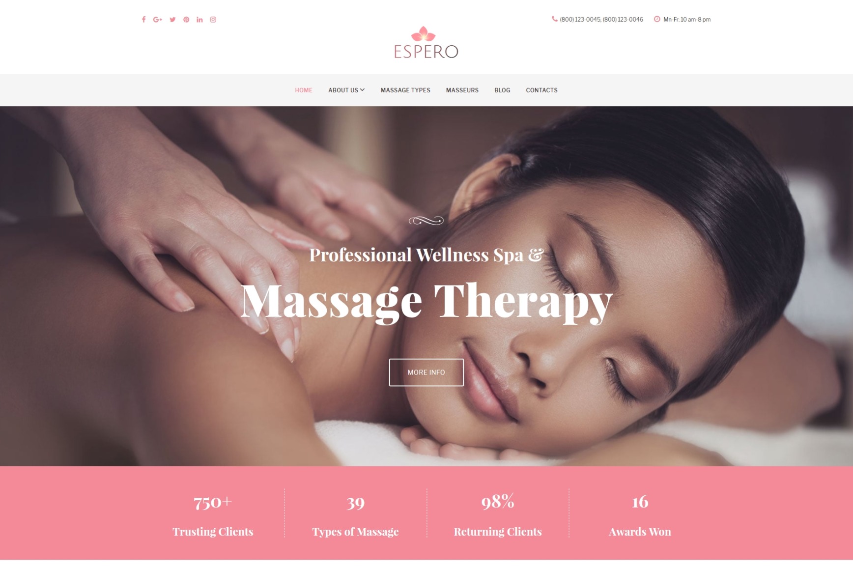 Spa Website Template For Massage Therapy Salon Motocms