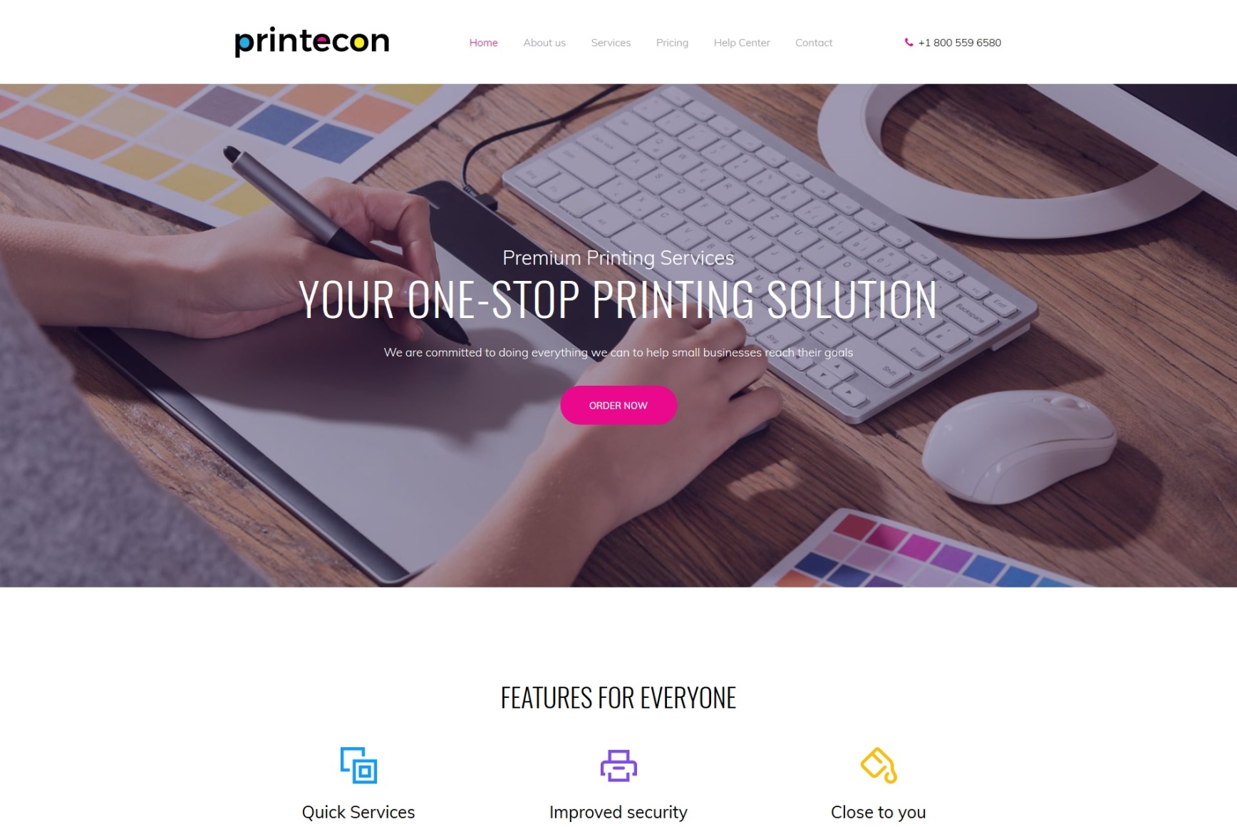 Printing Company Website Template for Print Services MotoCMS