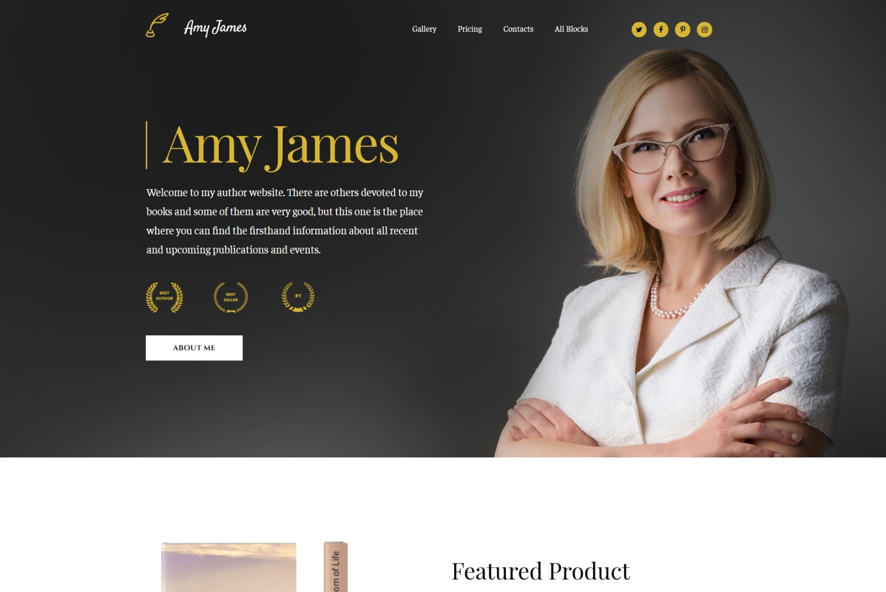 Book Landing Page Template for Authors - MotoCMS