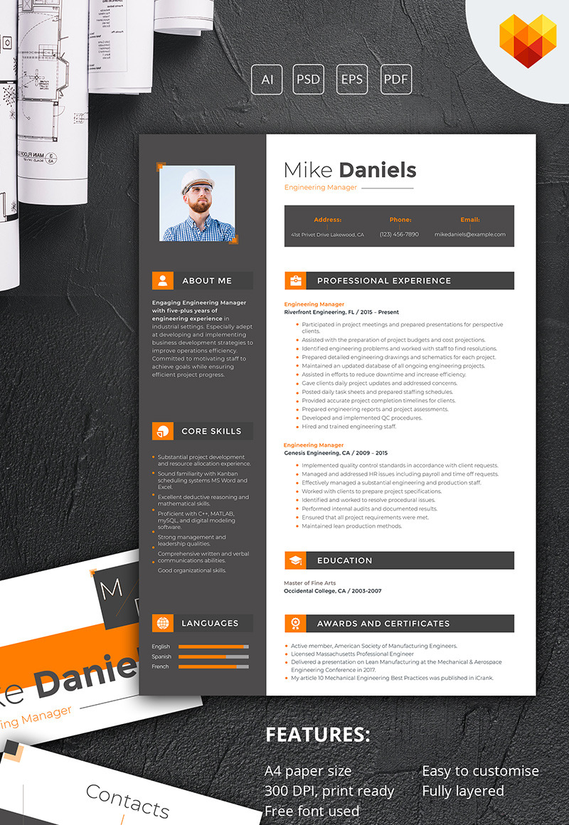 Engineering Manager CV Template - MotoCMS