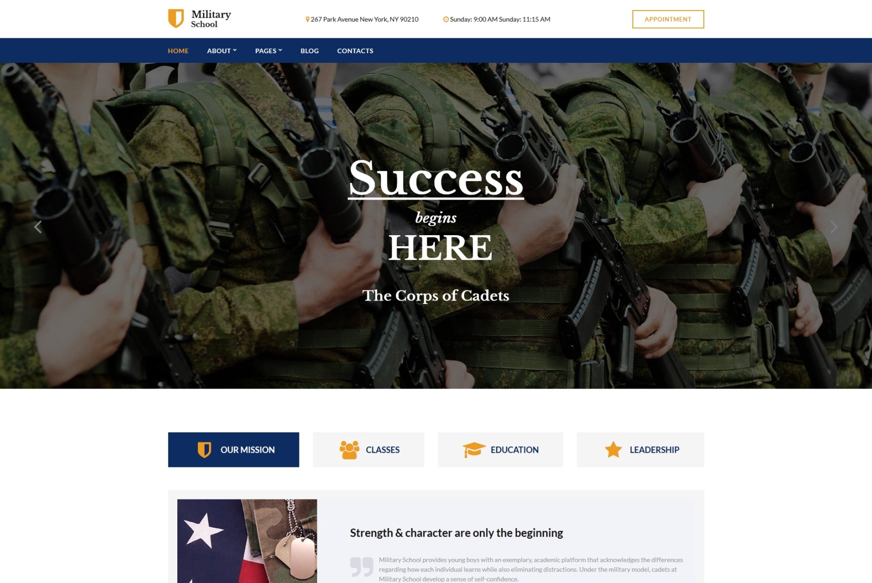 Army Website Design for Military School Websites - MotoCMS