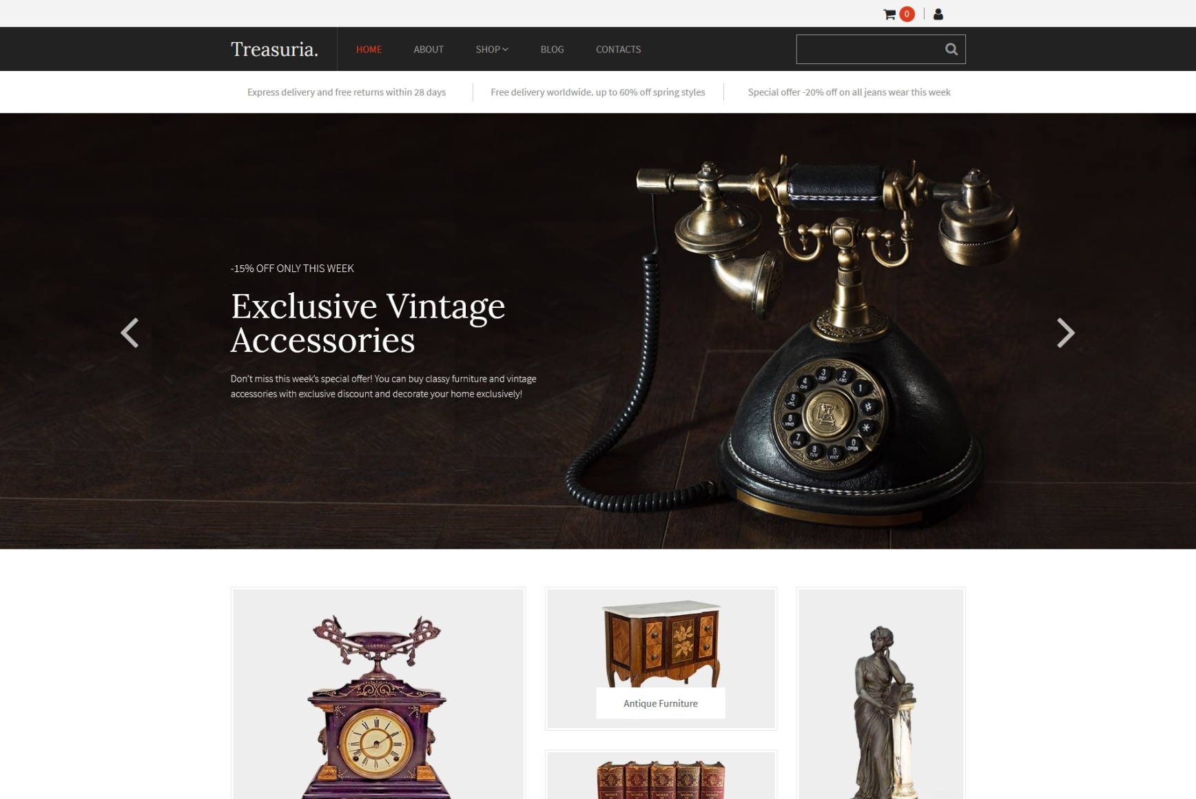 Antique Store Website Template for Antique Dealers MotoCMS