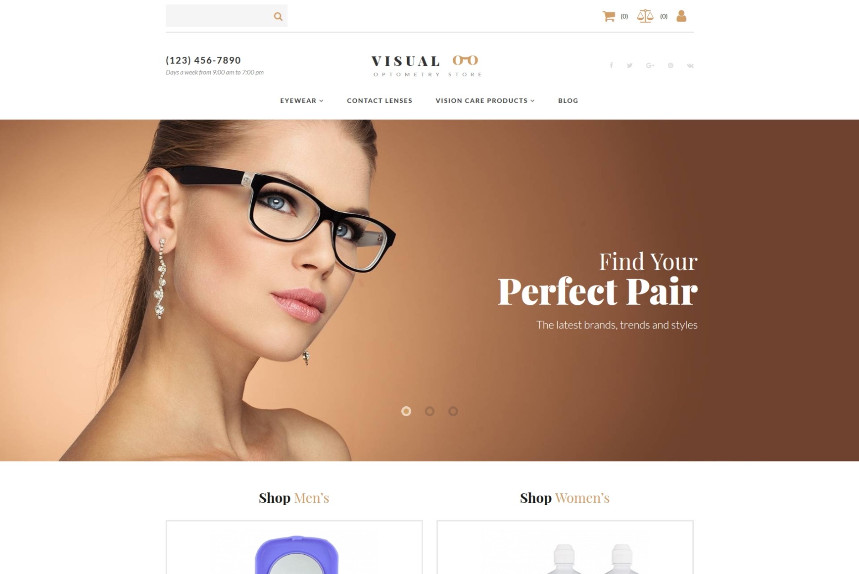 Optical Store Website Template for Eyeglasses Shop MotoCMS