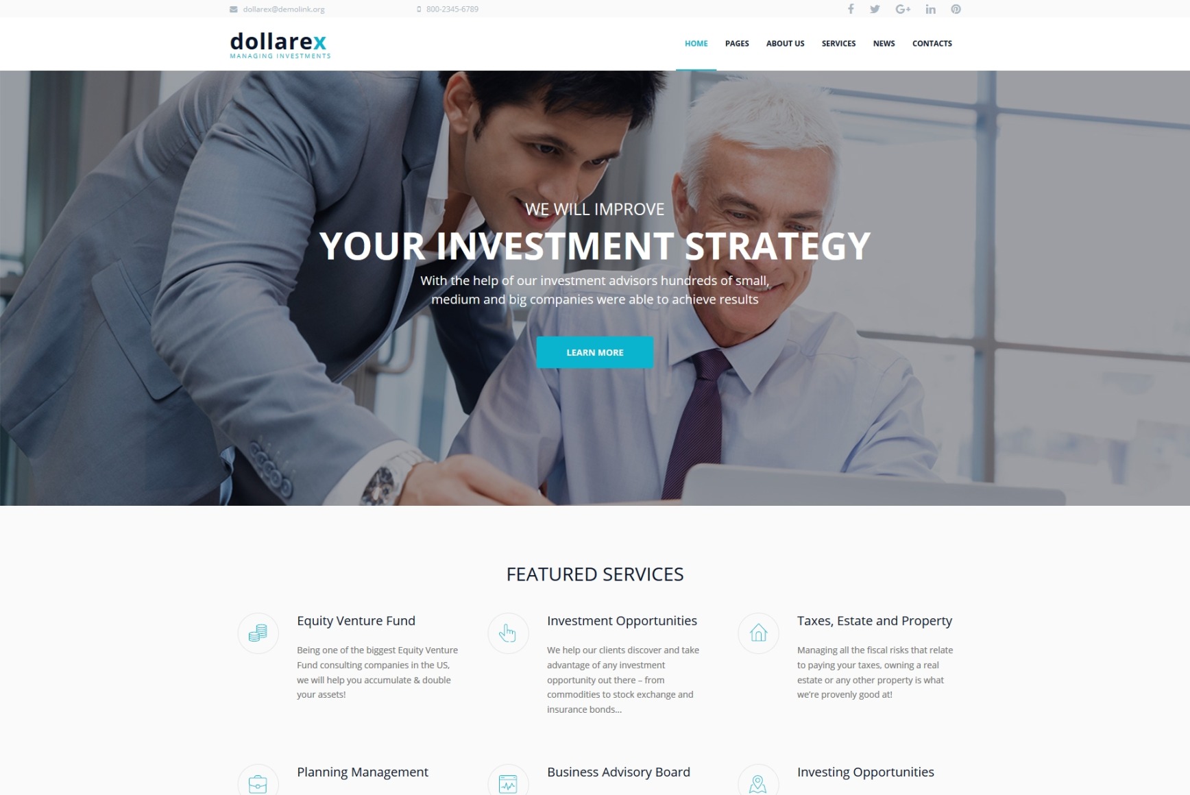 Investment Company Website Design for Business - MotoCMS