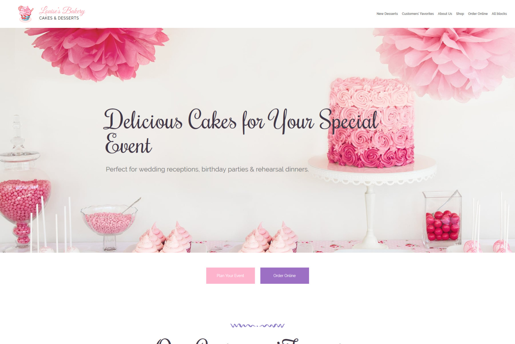 Bakery Landing Page Template for Cupcake Bakeries - MotoCMS