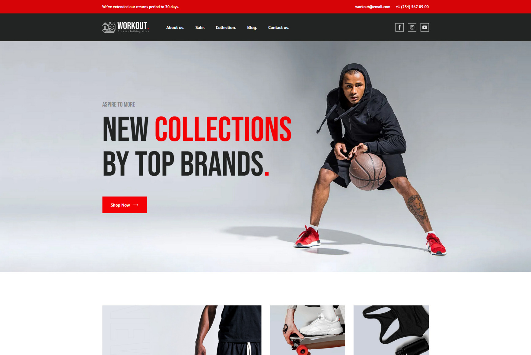 Sport Wear site Design MotoCMS