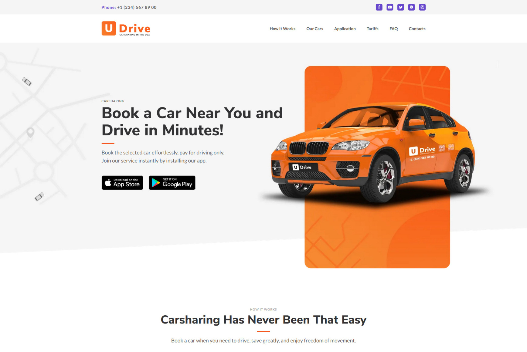 Car Rent Website Template Motocms