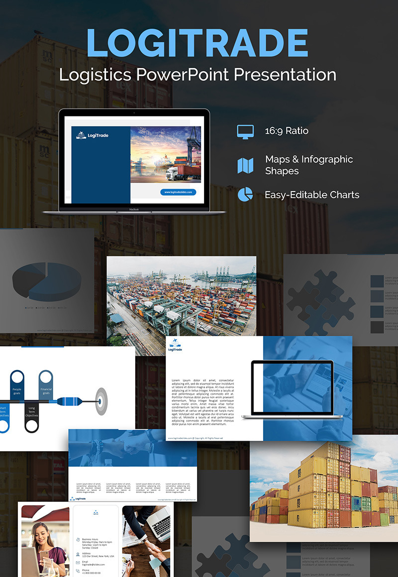 Transportation PowerPoint Template For Logistics - MotoCMS