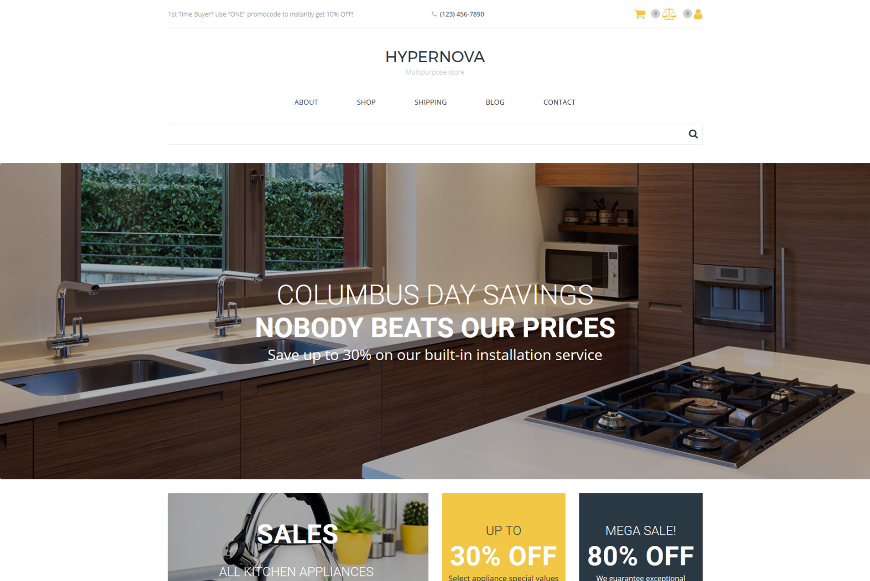 Appliance Store site Template for Kitchen Supplies MotoCMS