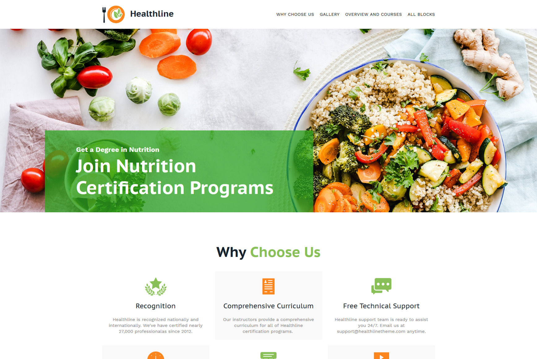 Nutrition Landing Page Template - MotoCMS