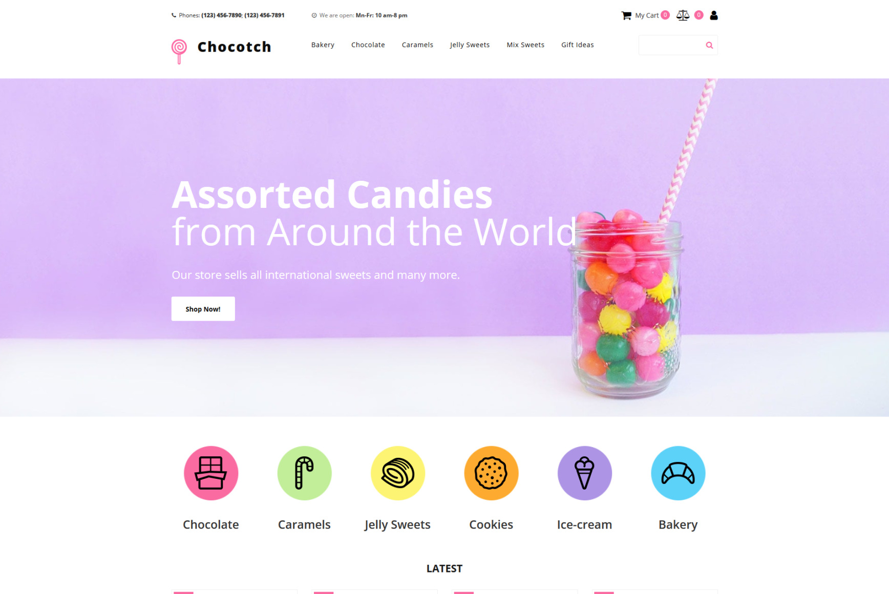 Candy Store Website Template for Sweets Shop - MotoCMS