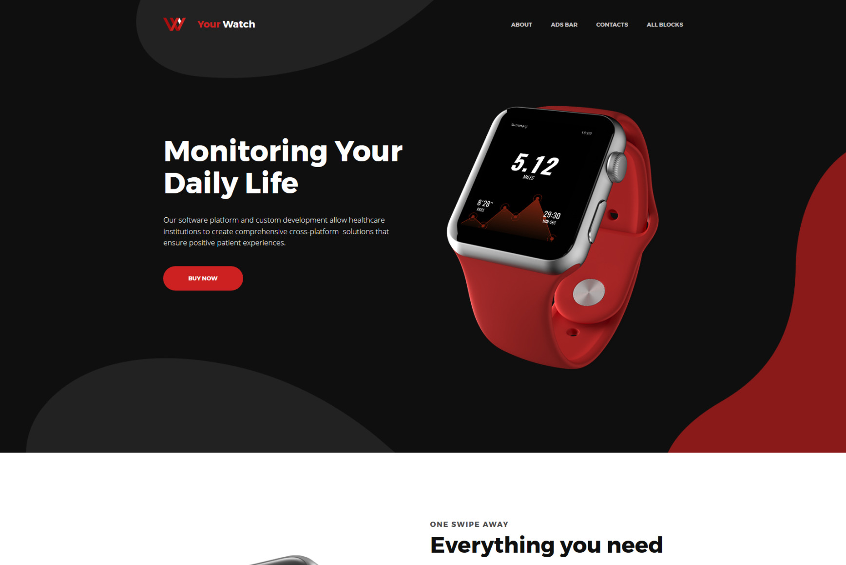 Product Landing Page Template for Smart Watch - MotoCMS