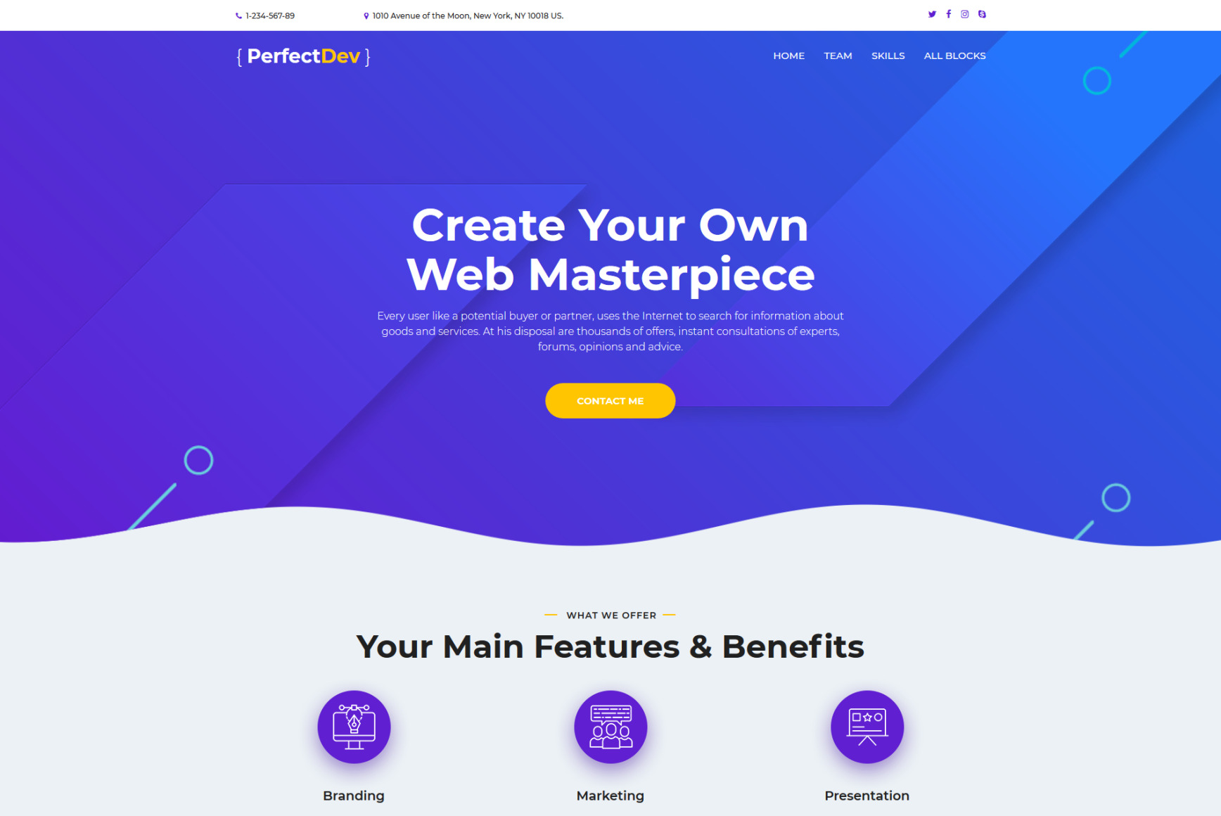 Web Developer Landing Page Template for Personal Site - MotoCMS