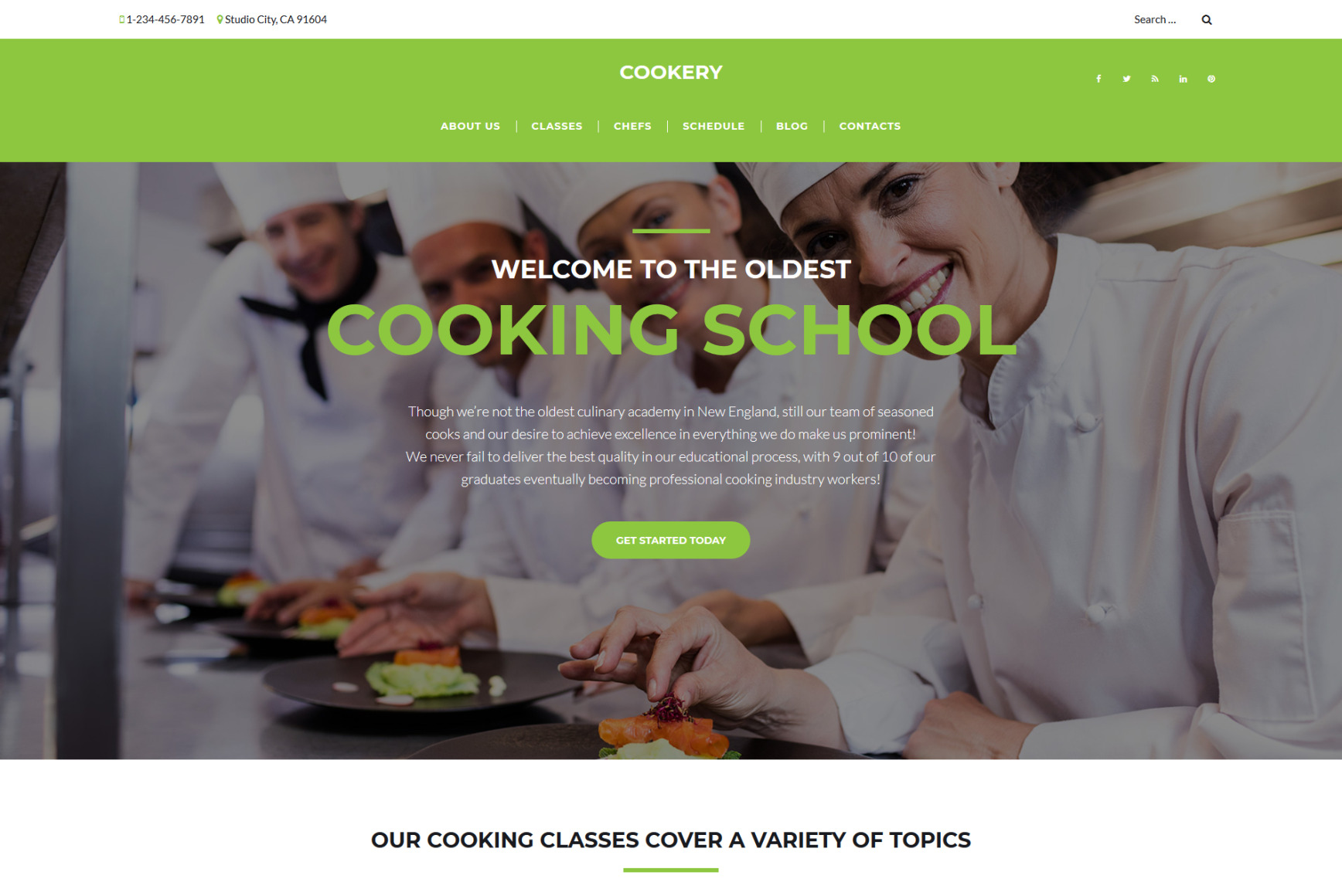 Cooking Website Template for Culinary School MotoCMS