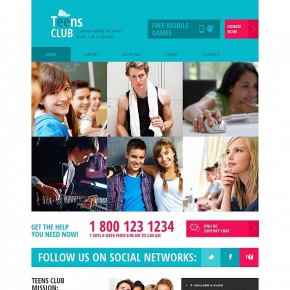 Teens Club Website Template with Colorful Design Teens Club Website Template with Colorful Design - image