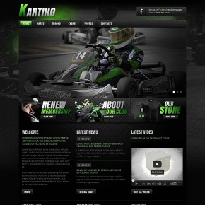 Karting Website Template with Darken Photo Background - image