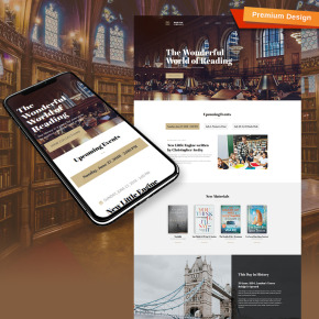 Public Library Website Template for Library & Book Store Public Library Website Template Image