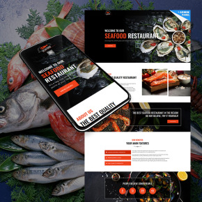 Restaurant Landing Page Design for Seafood House MotoCMS Restaurant Landing Page Design for Seafood House Image