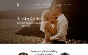 Wedding Website Design - Jennifer & Robin - tablet image