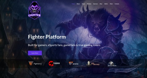 Video Games Website Template with Dark Background and Big Footer - MotoCMS