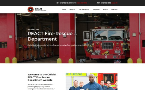 Fire Department Website Design for Firefighters and Emergency Specialists