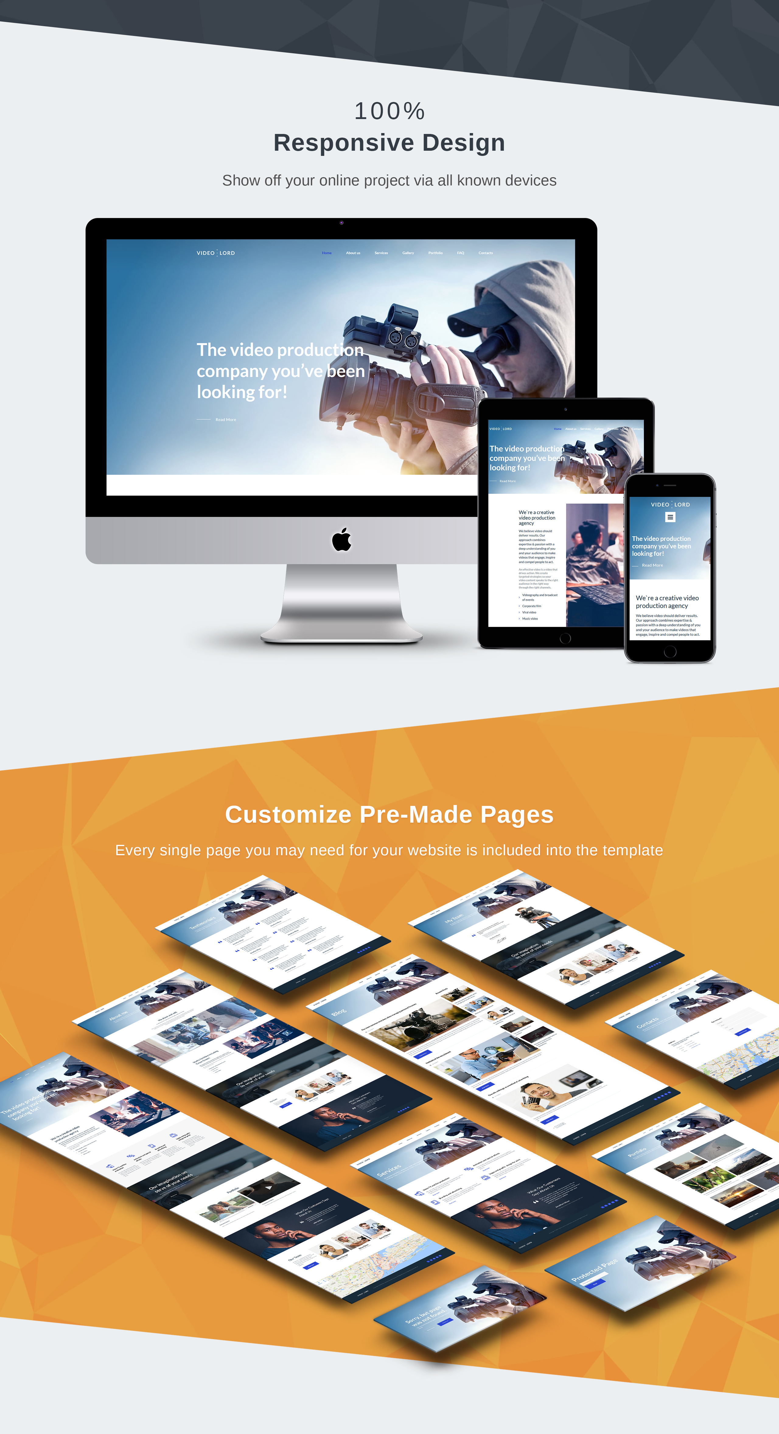 Video Production Company Website Template for Studio MotoCMS