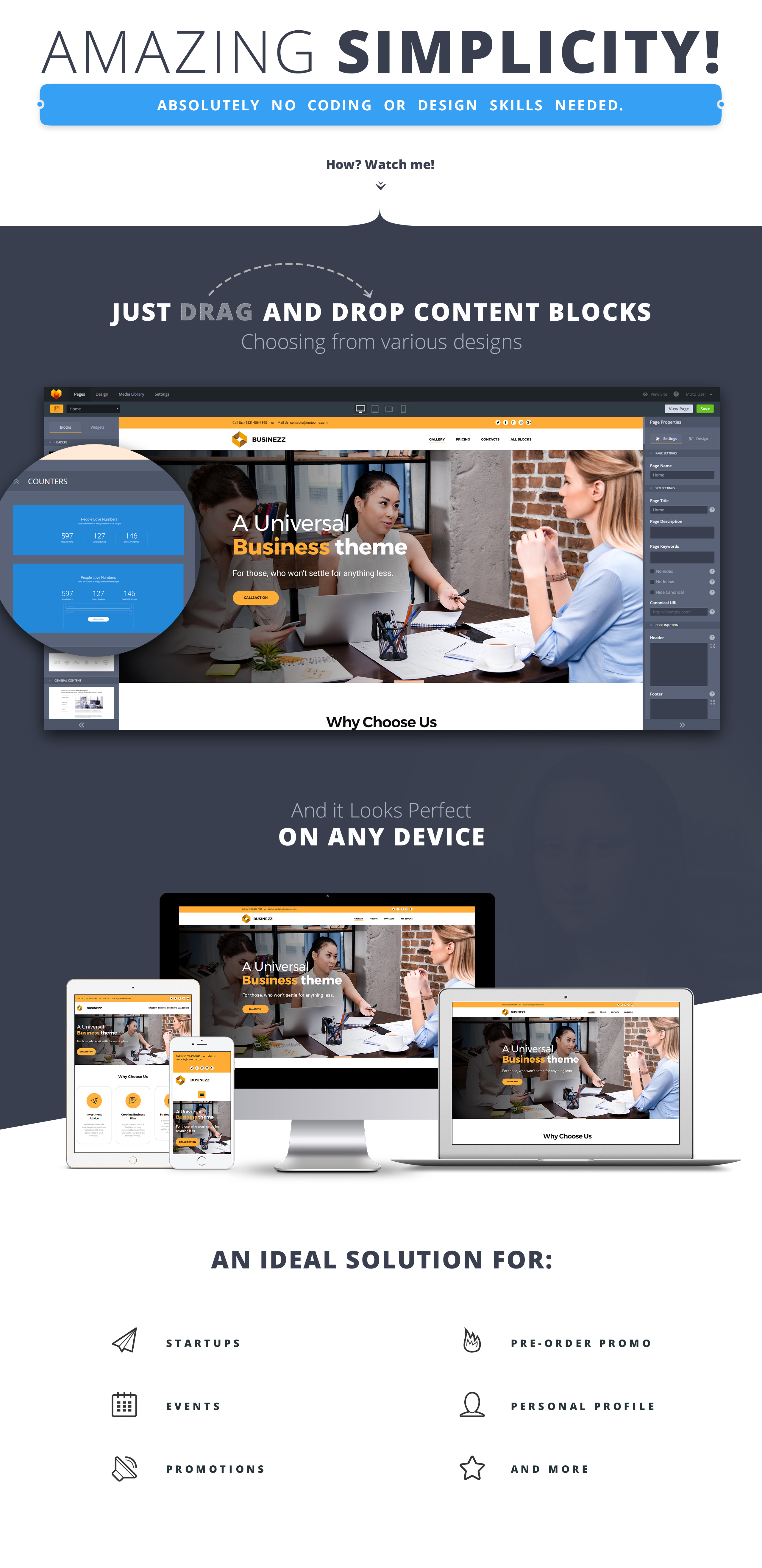 One Page Business Website Template for Consulting Firm - MotoCMS