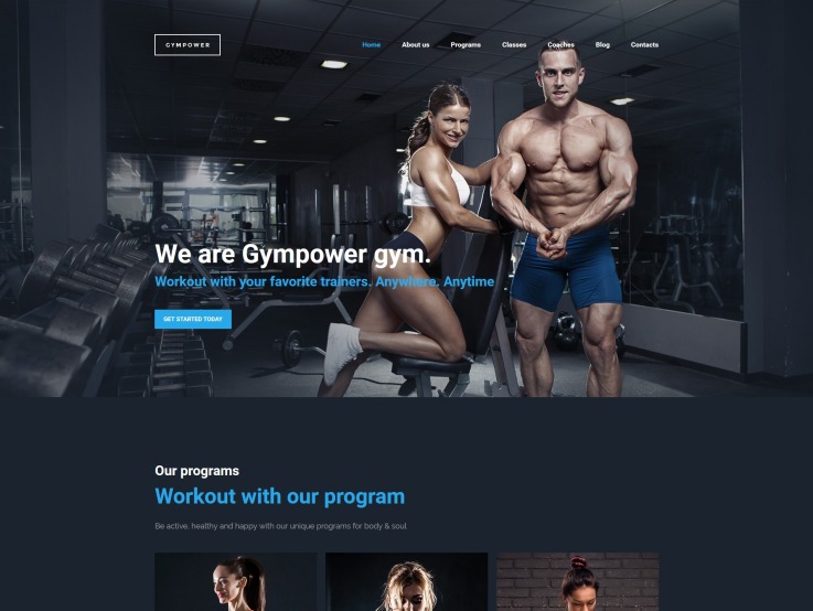 Fitness Website Design - GymPower - main image