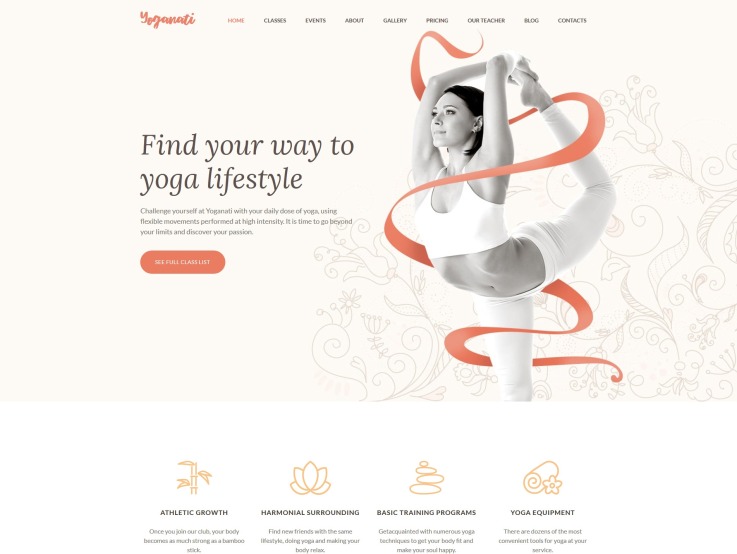 Yoga Website Design - Yoganati - main image