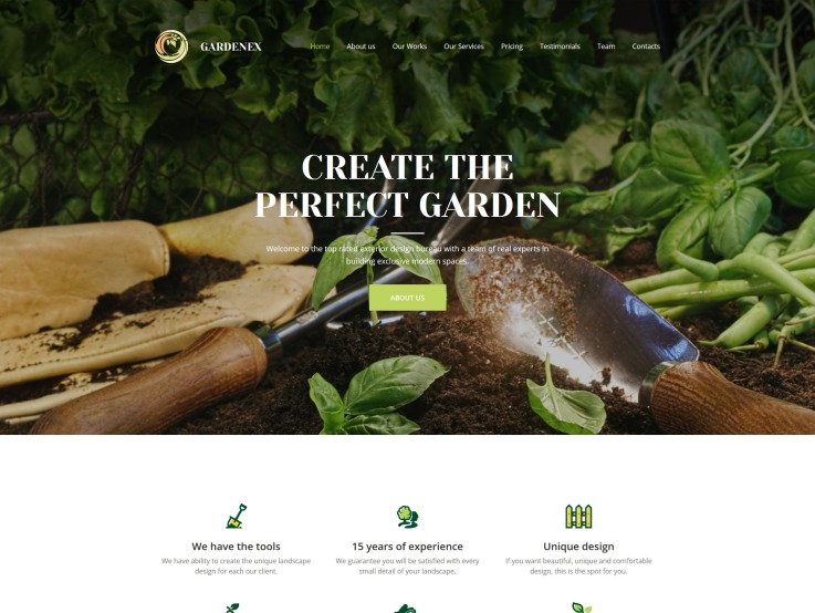 Landscaping Website Design - Gardenex - main image