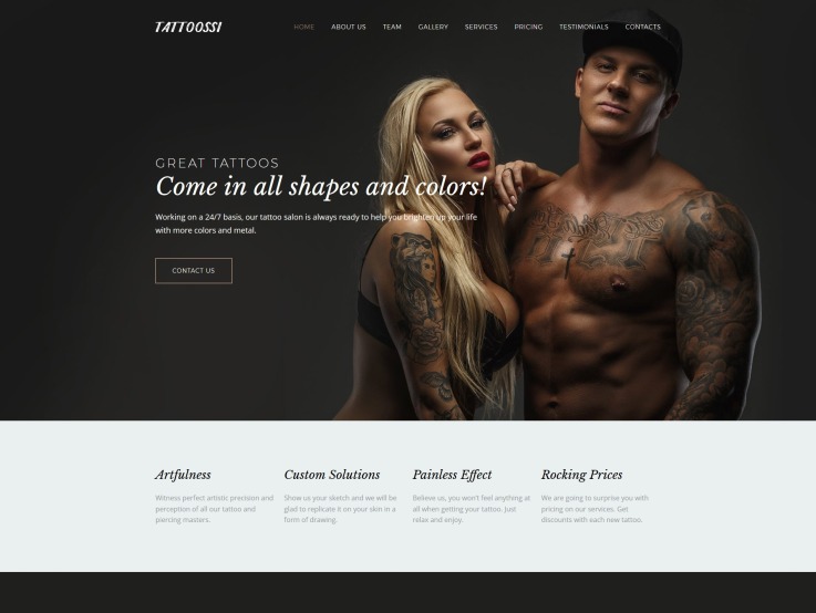 Salon Website Design - Tattoossi - main image