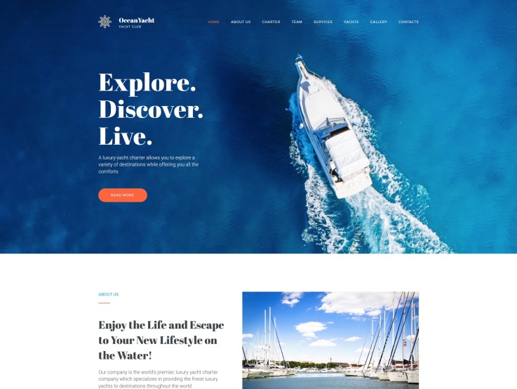 Yacht Website Design - OceanYacht - main image